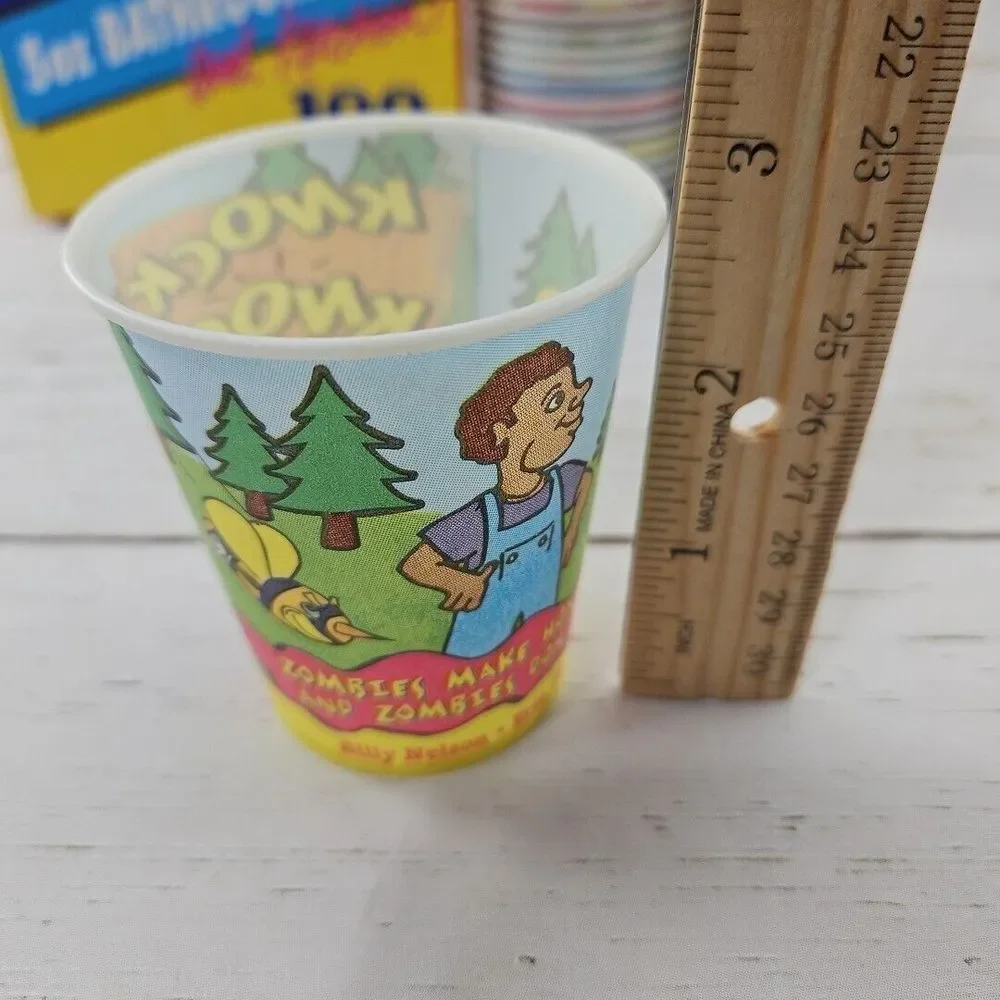 Vintage Dixie Cup Knock Knock Jokes Lot of‎ 81 Wax Paper Cups 5 oz DECOR ONLY